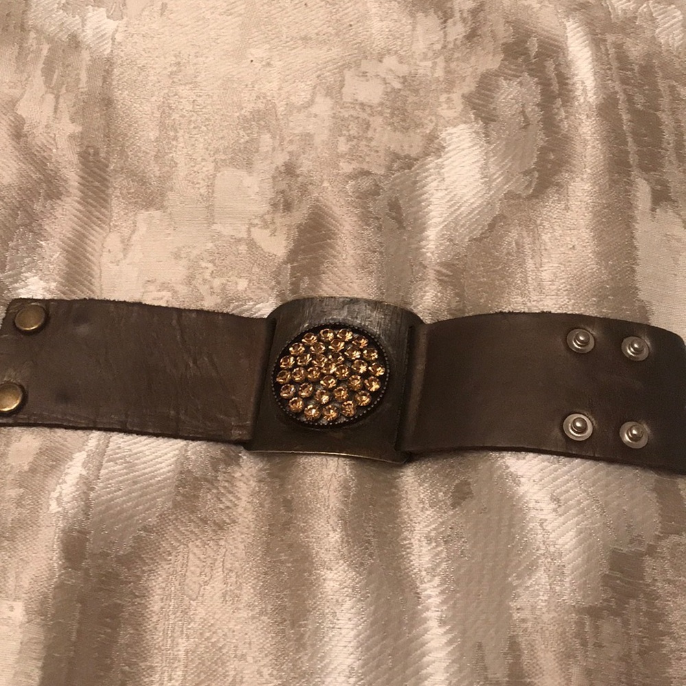 Adjustable leather cuff